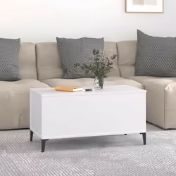 vidaXL Tavolino da Salotto Bianco 90x44,5x45 cm in Legno Multistrato - Vista aggiuntiva 3