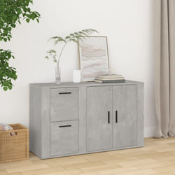 Credenza, Madia per salotto Grigio Cemento 100x33x59, 5 cm in Legno Multistrato Vidaxl