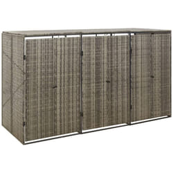 Vidaxl - Copribidone Triplo Grigio 207x80x117 cm in Polyrattan 9089