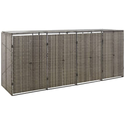 Vidaxl - Copribidone Quadruplo Grigio 274x80x117 cm in Polyrattan