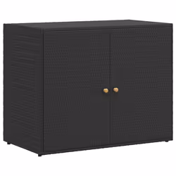 vidaXL Mobiletto da giardino nero 100x55,5x80 cm in polyrattan - Vista aggiuntiva 2