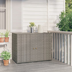 Mobile Portaoggetti da Giardino Grigio 100x55,5x80cm Polyrattan Vidaxl 7301