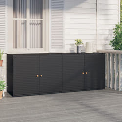 Mobile Portaoggetti da Giardino Nero 198x55,5x80 cm Polyrattan Vidaxl 6309