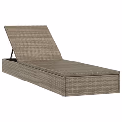 Lettino 1 pz con Cuscino Grigio 201x55x62 cm in Polyrattancod mxl 119391 - Vista aggiuntiva 3