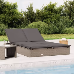 Questo lettino prendisole per 2 persone con i cuscini è ideale per rilassarvi accanto alla piscina, sul balcone, o in campegg ...