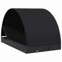 Lettino Doppio Tetto Rotondo Nero 211x112x140 cm in Polyrattancod mxl 78434