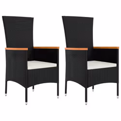Sedie da Giardino con Cuscini 2 pz in Polyrattan Nerecod mxl 71430