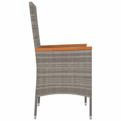VidaXL 319526 sedia da esterno Terrazzo Seduta imbottita Legno di acacia, Rattan sintetico, Acciaio Grigio - Vista aggiuntiva 5
