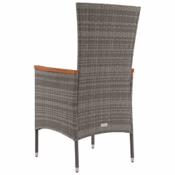 VidaXL 319526 sedia da esterno Terrazzo Seduta imbottita Legno di acacia, Rattan sintetico, Acciaio Grigio - Vista aggiuntiva 6