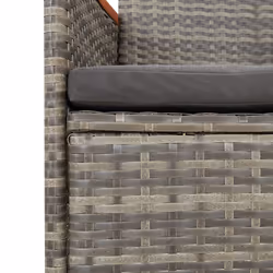 VidaXL 319526 sedia da esterno Terrazzo Seduta imbottita Legno di acacia, Rattan sintetico, Acciaio Grigio - Vista aggiuntiva 7