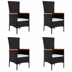 Sedie da Giardino con Cuscini 4 pz in Polyrattan Nerecod mxl 71443 - Vista aggiuntiva 2