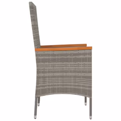 VidaXL 319528 sedia da esterno Terrazzo Seduta imbottita Legno di acacia, Rattan sintetico, Acciaio Grigio - Vista aggiuntiva 5
