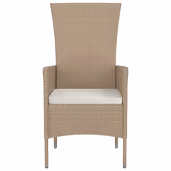 VidaXL 319532 sedia da esterno Terrazzo Seduta imbottita Legno di acacia, Rattan sintetico, Acciaio Beige, Crema, Bianco - Vista aggiuntiva 5