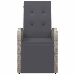 VidaXL 319538 sedia da esterno Terrazzo Seduta imbottita Rattan sintetico, Acciaio Grigio - Vista aggiuntiva 4