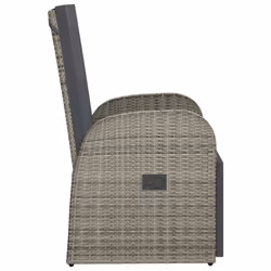 VidaXL 319538 sedia da esterno Terrazzo Seduta imbottita Rattan sintetico, Acciaio Grigio - Vista aggiuntiva 5