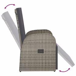 VidaXL 319538 sedia da esterno Terrazzo Seduta imbottita Rattan sintetico, Acciaio Grigio - Vista aggiuntiva 6