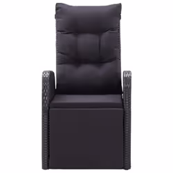 VidaXL 319544 sedia da esterno Terrazzo Seduta imbottita Rattan sintetico, Acciaio Nero - Vista aggiuntiva 4