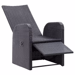 VidaXL 319544 sedia da esterno Terrazzo Seduta imbottita Rattan sintetico, Acciaio Nero - Vista aggiuntiva 6