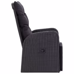 VidaXL 319544 sedia da esterno Terrazzo Seduta imbottita Rattan sintetico, Acciaio Nero - Vista aggiuntiva 7