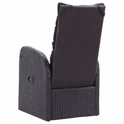 VidaXL 319544 sedia da esterno Terrazzo Seduta imbottita Rattan sintetico, Acciaio Nero - Vista aggiuntiva 8