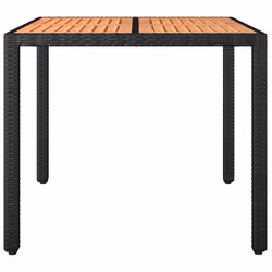 vidaXL Tavolo da Giardino Piano Legno Nero Polyrattan Massello Acacia - Vista aggiuntiva 3
