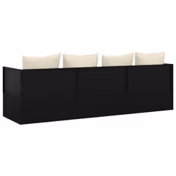 VidaXL 319562 sedia da esterno Terrazzo Seduta imbottita Rattan sintetico, Acciaio Nero, Crema, Bianco - Vista aggiuntiva 5