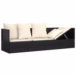 VidaXL 319562 sedia da esterno Terrazzo Seduta imbottita Rattan sintetico, Acciaio Nero, Crema, Bianco - Vista aggiuntiva 6