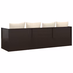 VidaXL 319563 sedia da esterno Terrazzo Seduta imbottita Rattan sintetico, Acciaio Marrone, Crema, Bianco - Vista aggiuntiva 5