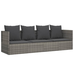 VidaXL 319564 sedia da esterno Terrazzo Seduta imbottita Rattan sintetico, Acciaio Grigio