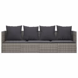 VidaXL 319564 sedia da esterno Terrazzo Seduta imbottita Rattan sintetico, Acciaio Grigio