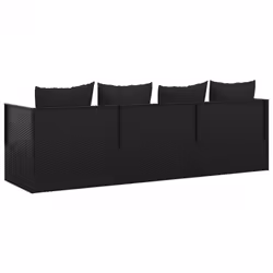 VidaXL 319565 sedia da esterno Terrazzo Seduta imbottita Rattan sintetico, Acciaio Nero - Vista aggiuntiva 5