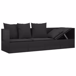 VidaXL 319565 sedia da esterno Terrazzo Seduta imbottita Rattan sintetico, Acciaio Nero - Vista aggiuntiva 6