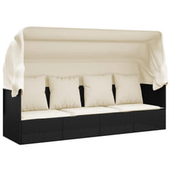 VidaXL 319566 sedia da esterno Terrazzo Seduta imbottita Rattan sintetico, Acciaio Nero, Crema, Bianco