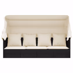 VidaXL 319566 sedia da esterno Terrazzo Seduta imbottita Rattan sintetico, Acciaio Nero, Crema, Bianco