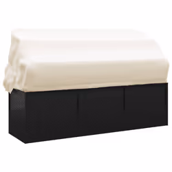 VidaXL 319566 sedia da esterno Terrazzo Seduta imbottita Rattan sintetico, Acciaio Nero, Crema, Bianco - Vista aggiuntiva 5