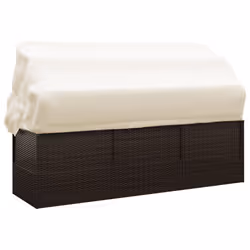 VidaXL 319567 sedia da esterno Terrazzo Seduta imbottita Rattan sintetico, Acciaio Marrone, Crema, Bianco - Vista aggiuntiva 5