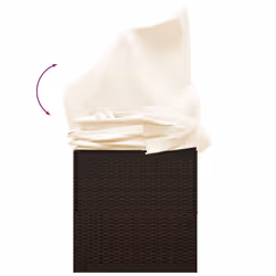 VidaXL 319567 sedia da esterno Terrazzo Seduta imbottita Rattan sintetico, Acciaio Marrone, Crema, Bianco - Vista aggiuntiva 7