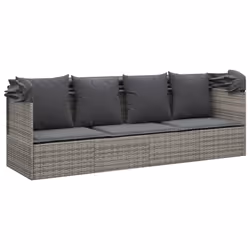 VidaXL 319568 sedia da esterno Terrazzo Seduta imbottita Rattan sintetico, Acciaio Grigio - Vista aggiuntiva 6