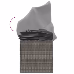 VidaXL 319568 sedia da esterno Terrazzo Seduta imbottita Rattan sintetico, Acciaio Grigio - Vista aggiuntiva 7