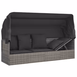VidaXL 319568 sedia da esterno Terrazzo Seduta imbottita Rattan sintetico, Acciaio Grigio - Vista aggiuntiva 8