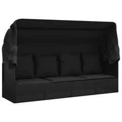 VidaXL 319569 sedia da esterno Terrazzo Seduta imbottita Rattan sintetico, Acciaio Nero