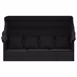 VidaXL 319569 sedia da esterno Terrazzo Seduta imbottita Rattan sintetico, Acciaio Nero