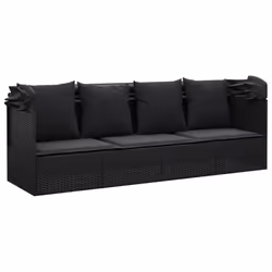 VidaXL 319569 sedia da esterno Terrazzo Seduta imbottita Rattan sintetico, Acciaio Nero - Vista aggiuntiva 6