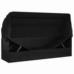 VidaXL 319569 sedia da esterno Terrazzo Seduta imbottita Rattan sintetico, Acciaio Nero - Vista aggiuntiva 8
