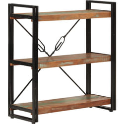Libreria 3 Livelli 77x30x80 cm Legno Massello Recupero e Ferro Vidaxl