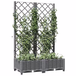 Fioriera da Giardino e Graticcio Grigio Chiaro 80x40x121,5cm PPcod mxl 95110 - Vista aggiuntiva 3