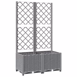 Fioriera da Giardino con Graticcio Grigio Chiaro 80x40x136cm PPcod mxl 71072 - Vista aggiuntiva 2
