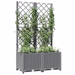 Fioriera da Giardino con Graticcio Grigio Chiaro 80x40x136cm PPcod mxl 71072 - Vista aggiuntiva 3