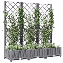 Fioriera Giardino e Graticcio Grigio Chiaro 120x40x121,5cm PPcod mxl 109681 - Vista aggiuntiva 3