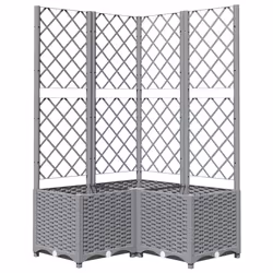 Fioriera da Giardino con Graticcio Grigio Chiaro 80x80x136cm PPcod mxl 119040 - Vista aggiuntiva 2